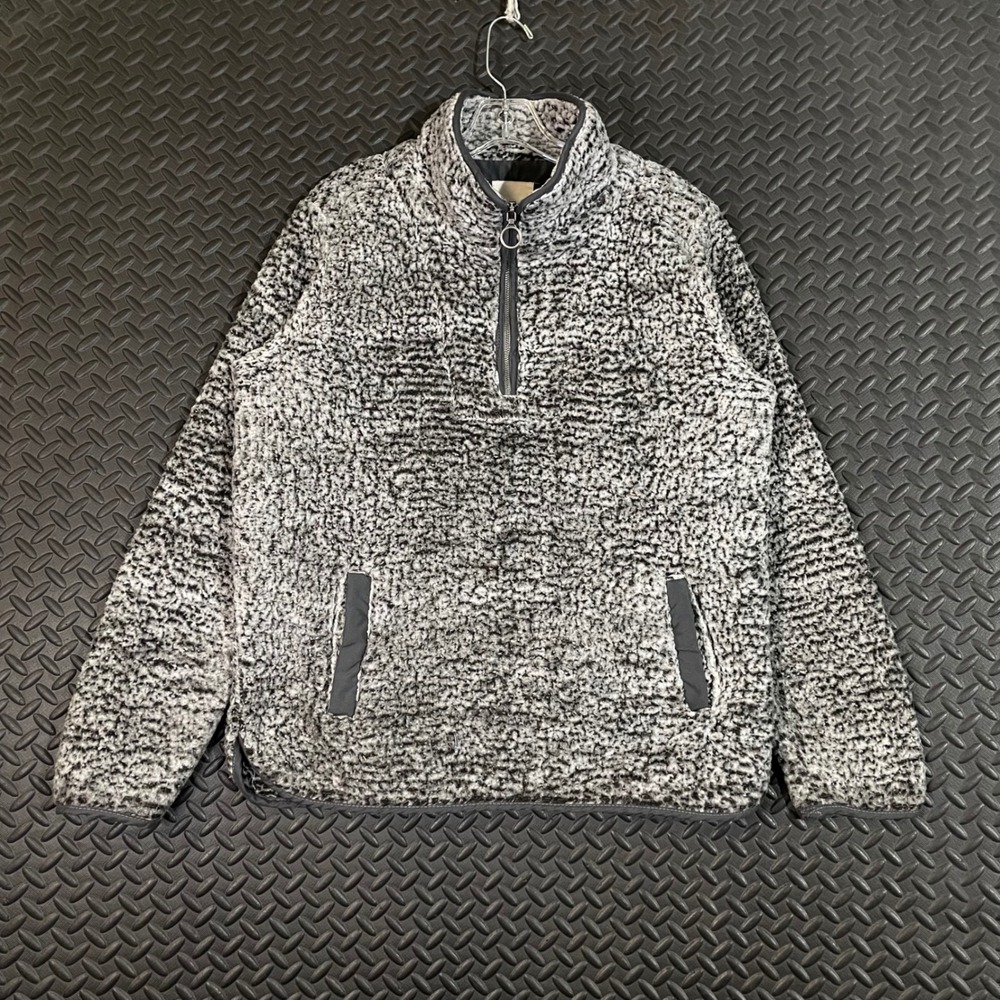 Thread+Supply Gray 1/4 Zip‎ Fleece Comfy Pullover Sweater Men's Size Medium